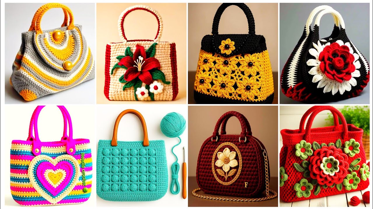 Most Beautiful and Attractive Crochet handmade Bags Design Ideas New handmade Crochet items designs