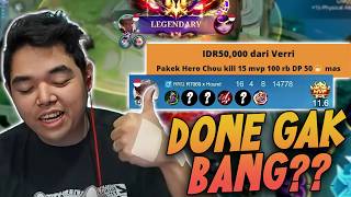 GAMASUK AKAL DITANTANG MAIN CHOU 15 KILL ?! GW MANJAIN MA...