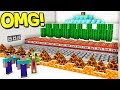 THE WORLD'S BIGGEST MINECRAFT DEATHRUN VS NOOBS!