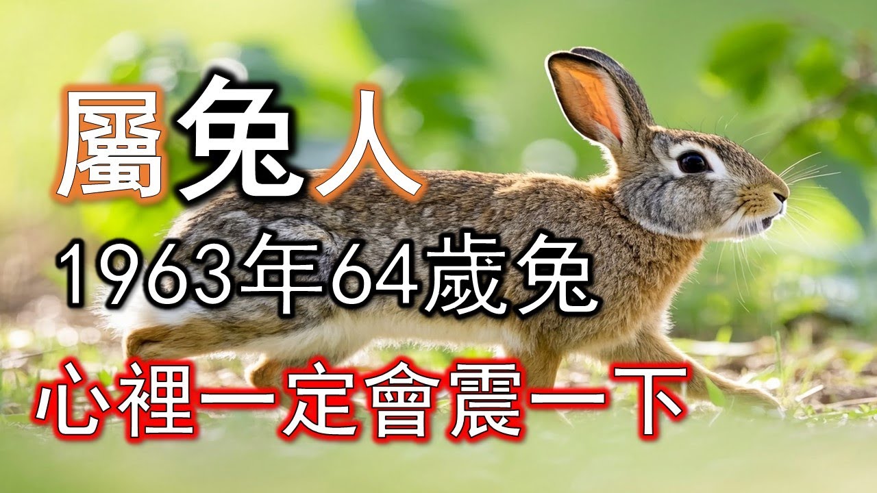 1963年屬兔人，看完你會謝我，這段話很多人一輩子聽不到。#生肖兔#屬兔人#1963 兔