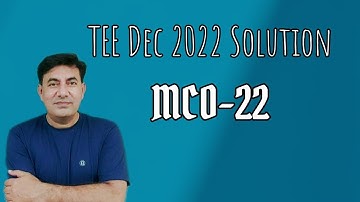 #MCO-22 #TEE December 2022 solution
