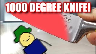 DOING THE 1000 DEGREE KNIFE EXPERIMENT CHALLENGE (Ft. PewDiePie)