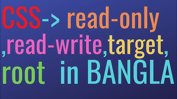 CSS PSEUDO CLASS | read-only | read-write | target | root
