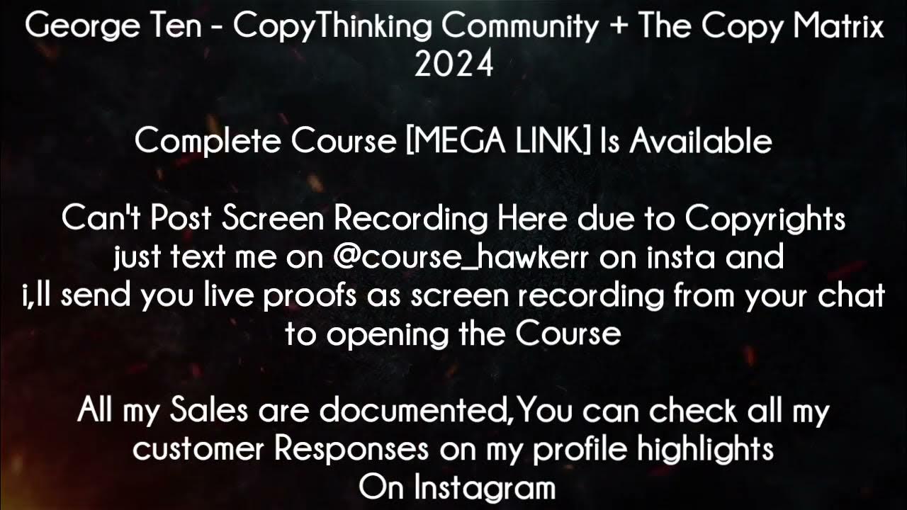 George Ten - CopyThinking Community + The Copy Matrix 2024 Download