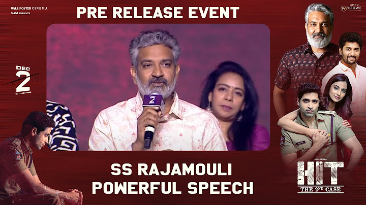 SS Rajamouli Powerful Speech At Hit 2 Pre Release Event