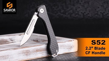 Samior S52 Carbon Fiber Scalpel Folding Knife with 10pcs #24 Replaceable Blade