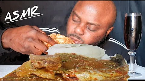 ASMR | OILLESS OKRO SOUP WITH POUNDO (EATING SHOW/NO TALKING)EATING SOUNDS |AFRICAN FOOD MUKBANG