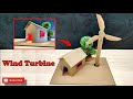 How to make working model of wind turbine from cardboard | School project | Wind Turbine | Diy pro