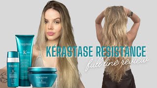 indebære Omgivelser konvertering KÉRASTASE RESISTANCE FULL LINE REVIEW AND TRY ON- treatment for very  damaged chemically treated hair - YouTube