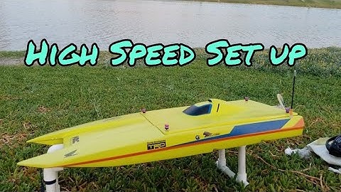 Rc boat catamaran speed test set up