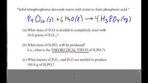 Stoichiometry Calculations: mass to mass