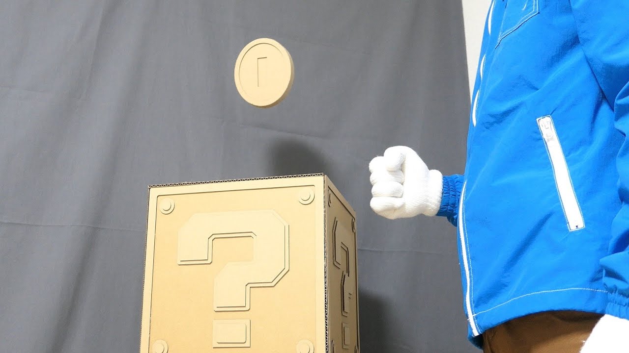 Coin Thrower Question Block Cardboard Diy Super Mario Bros Crafty Transformer Youtube