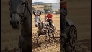 Amazing Mechanical Horse Power Tiller Tractor | Future Farm Animals #futurefarming #shorts #short