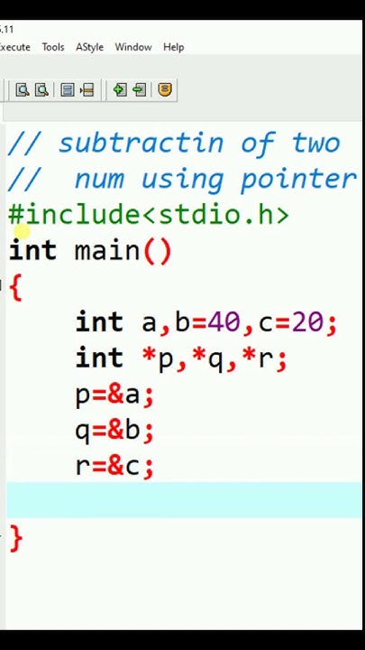 Subtraction of two numbers using pointer in c #shorts #youtubeshorts # ...