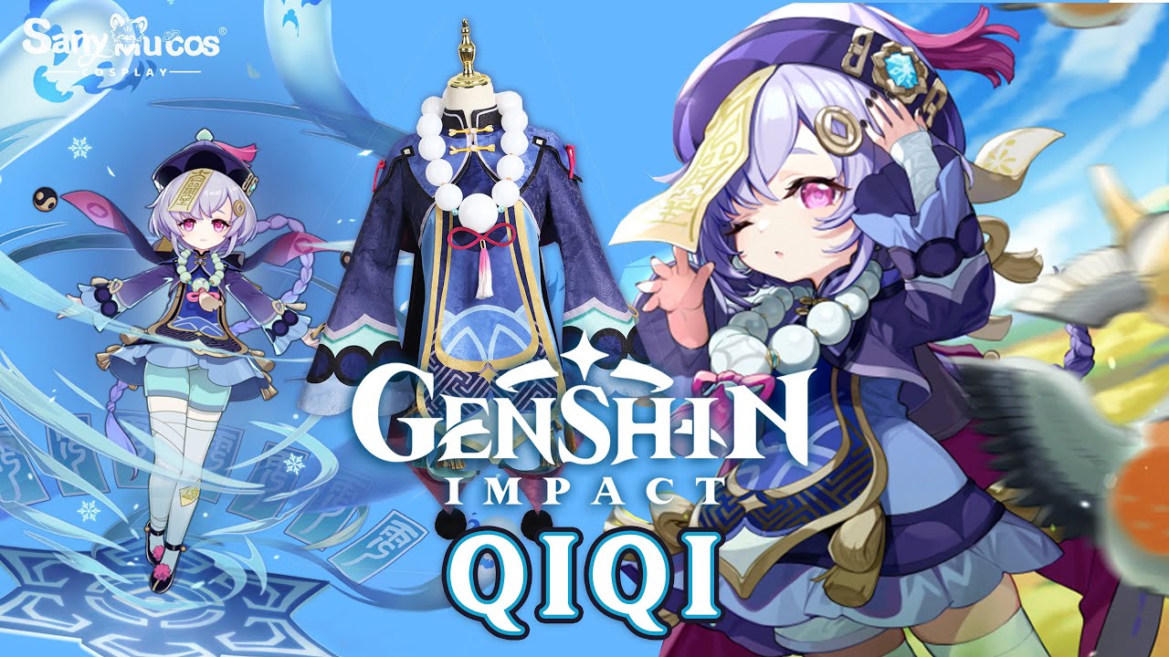 【SanyMuCos】Genshin Impact Qiqi Cosplay Costume Plus Size Detail Show