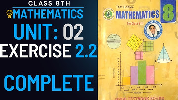 Exercise 2.2 Class 8 Math Sindh textbook | Class VIII Math