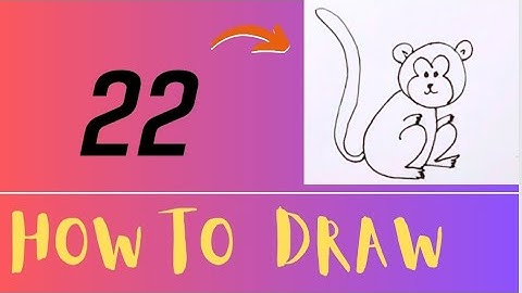How to draw Monkey from number 22 | Easy Monkey drawing for biggners| cocadraw&carft