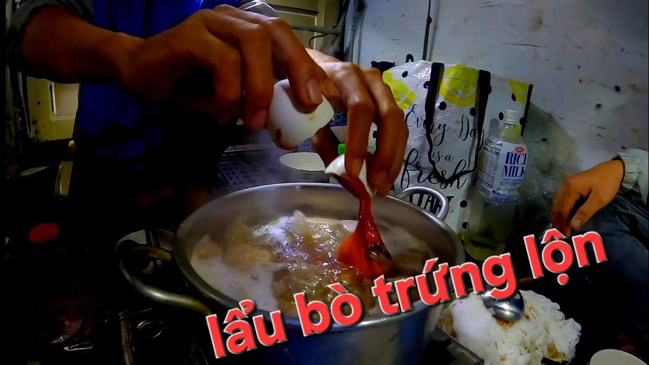 Buổi sáng ba anh em làm cái lẩu bò trứng lộn ngon bá cháy bọ chét chó