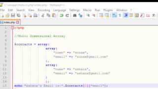Php Tutorial in Hindi Part-24 Multi Dimensional Array