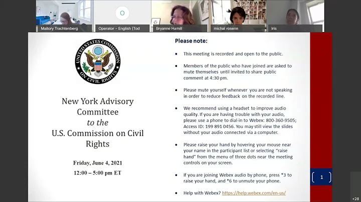New York Advisory Committee Briefing: Racial Discrimination, Eviction Polices & Enforcement Panel 1