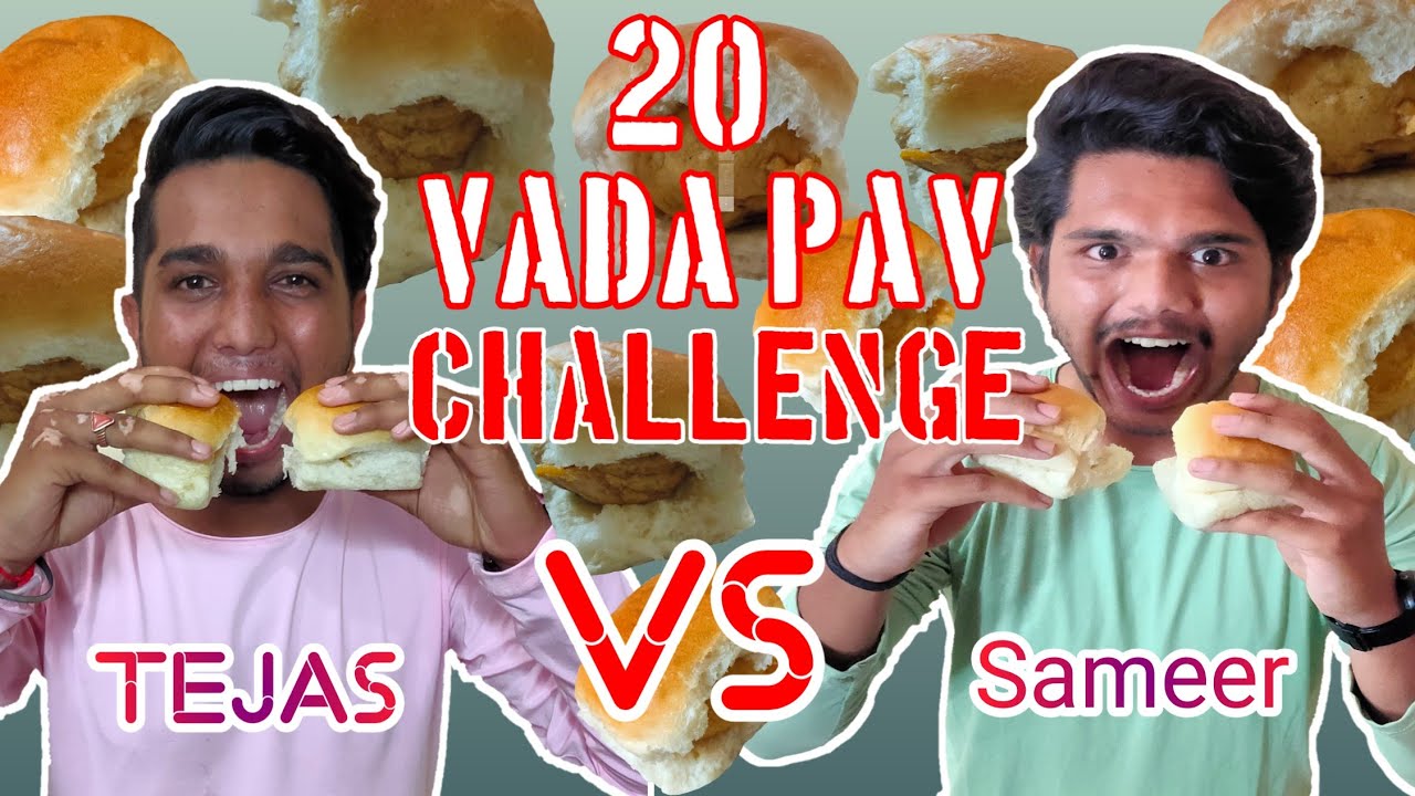 20 Vada Pav Eating Challenge/Sameer Vs Tejas 