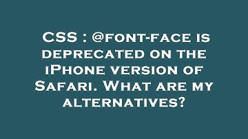 CSS : @font-face is deprecated on the iPhone version of Safari. What are my alternatives?
