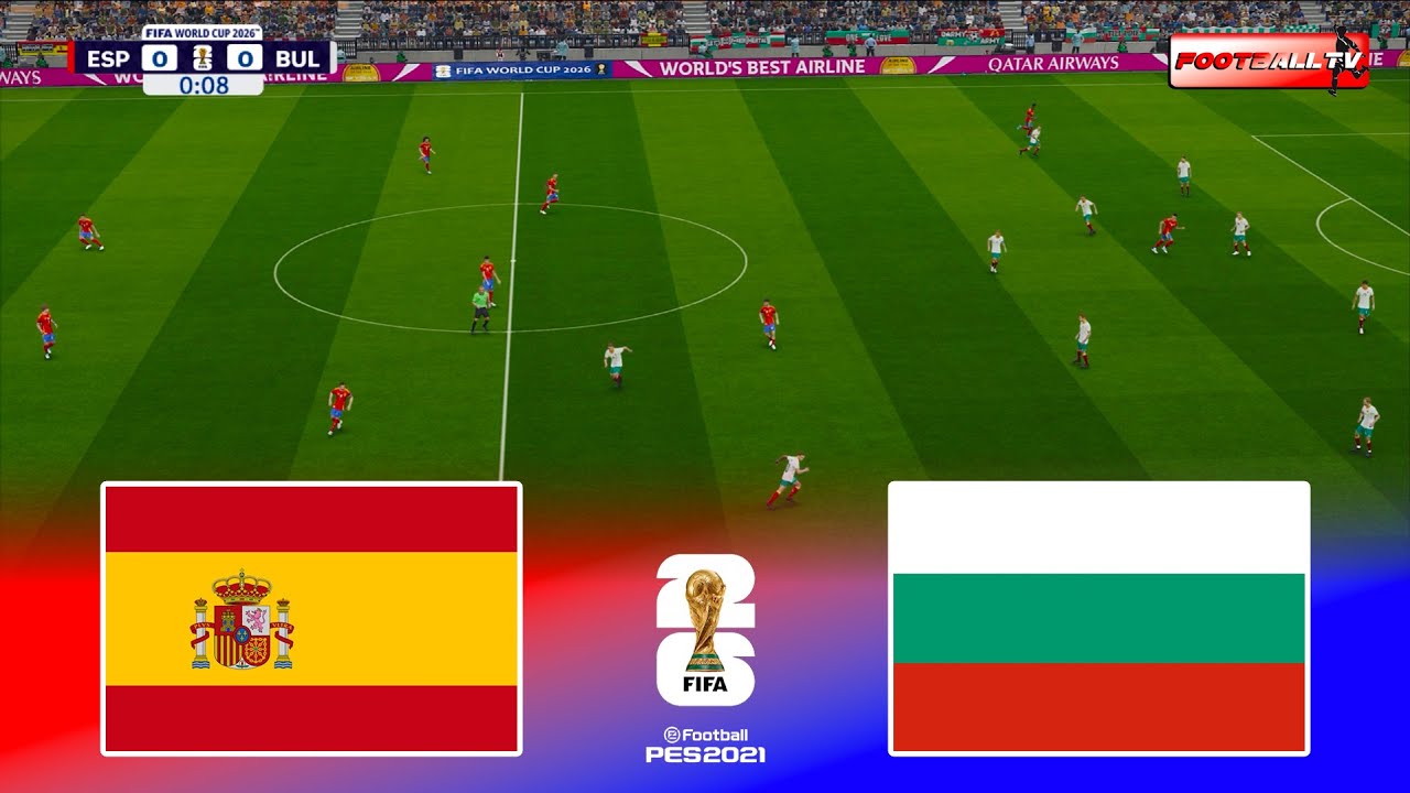 🔴Spain vs Bulgaria - FIFA World Cup 2026 Qualifiers Full Match | Pes 21 Gameplay
