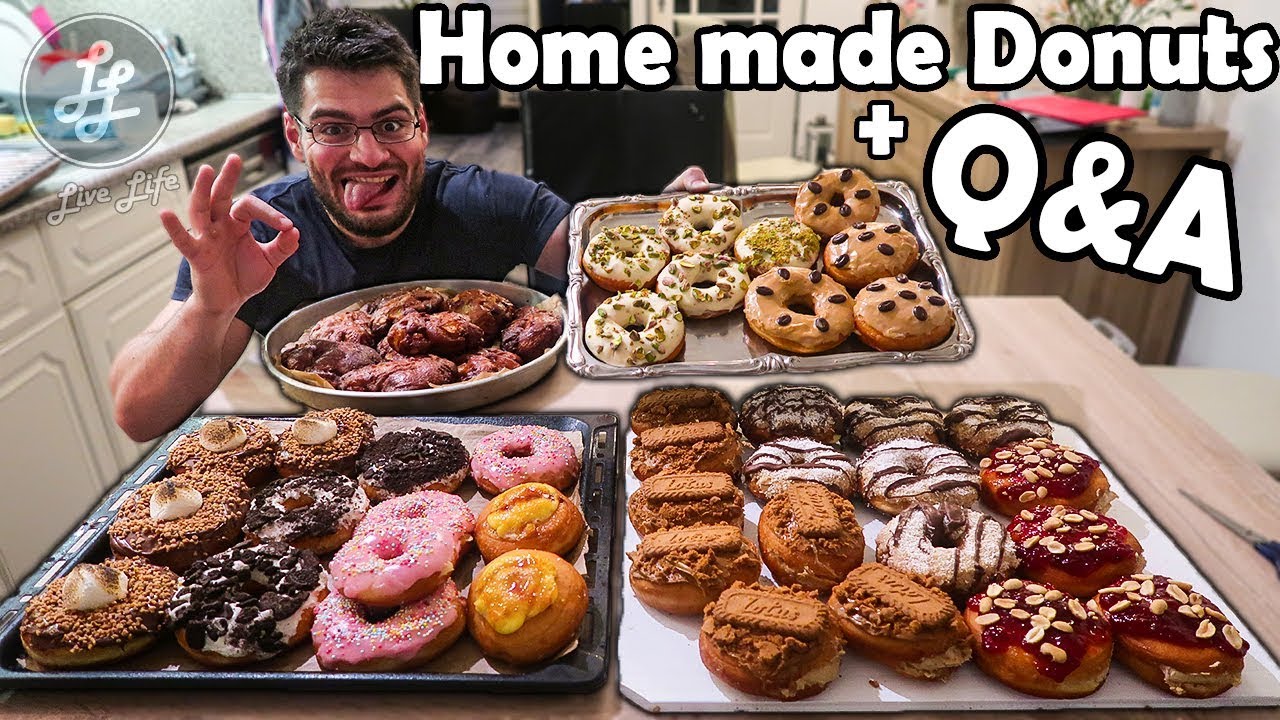 DONUTS MUKBANG /  Q&A | HOME MADE DONUTS and APPLE FRITTERS