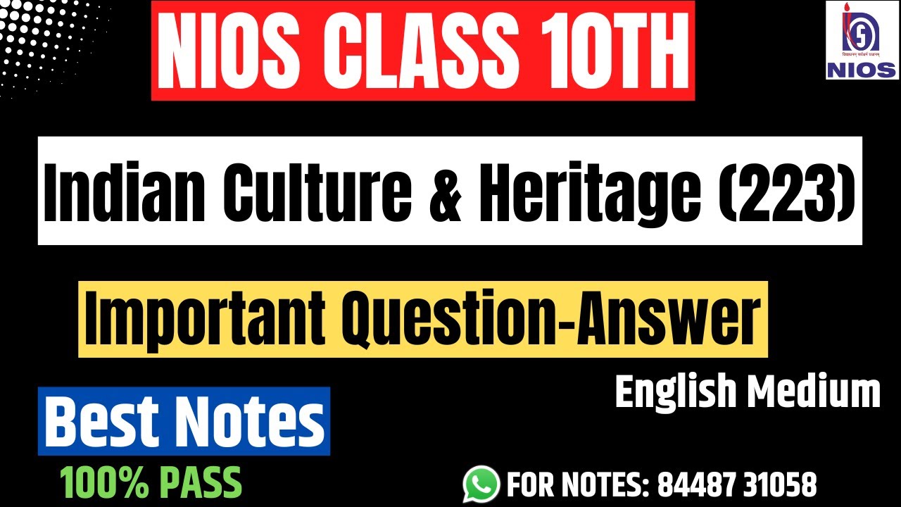 Indian Culture & Heritage (223) | Important Question Answers |Class 10th| Guaranteed Pass|Pawan Sah