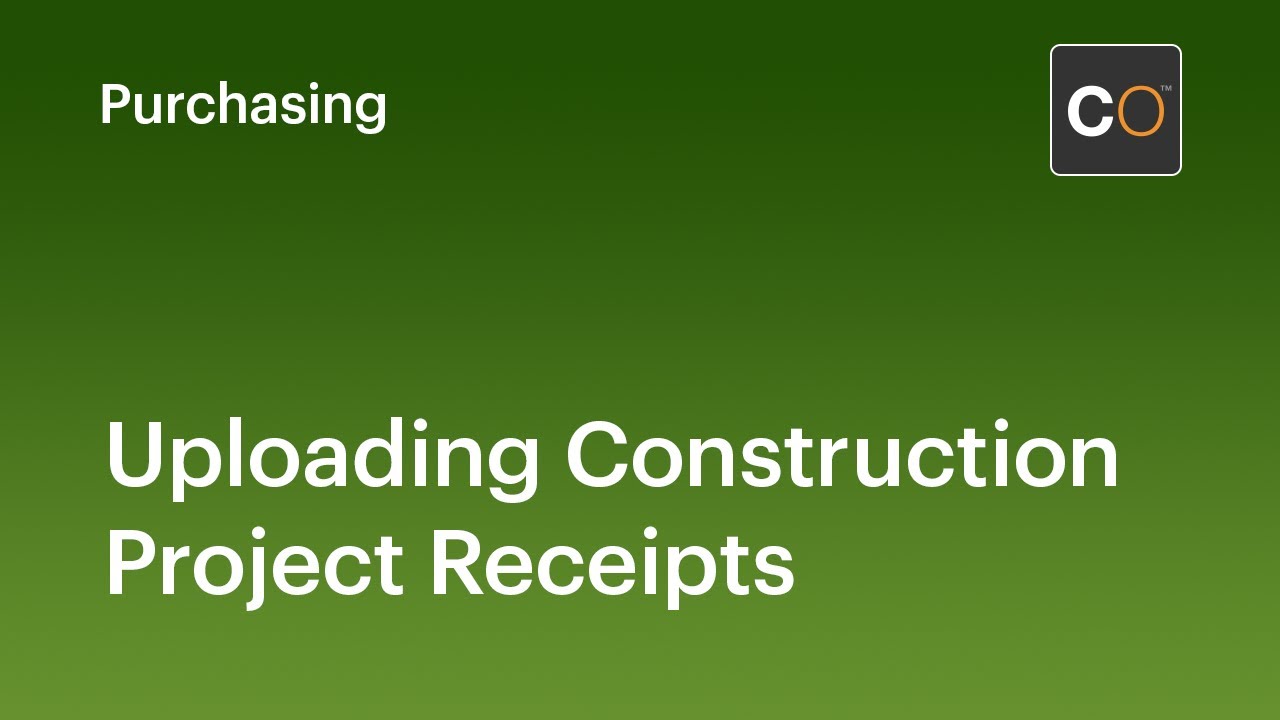 Uploading Construction Project Receipts in ConstructionOnline