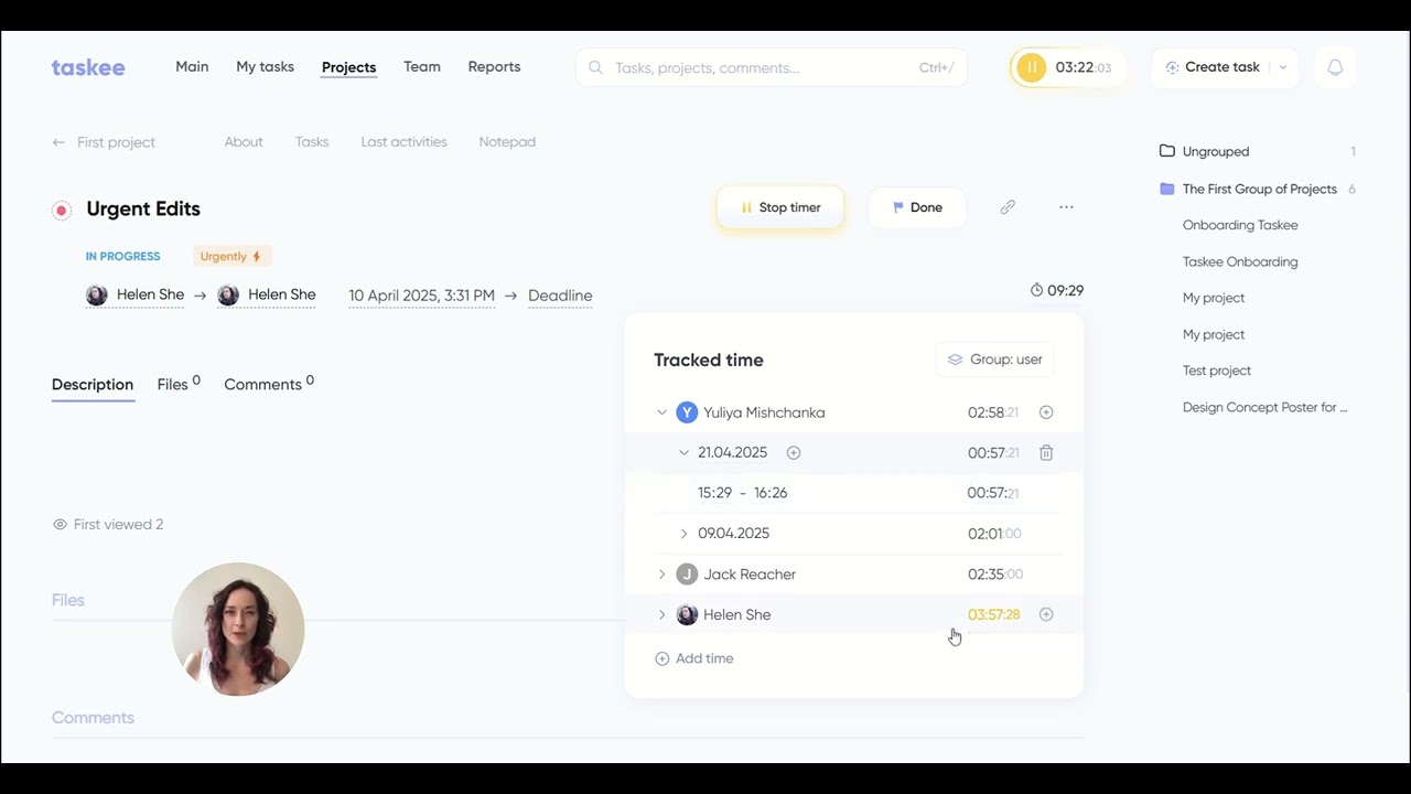 Taskee.pro – Track time, log work, and monitor team activity