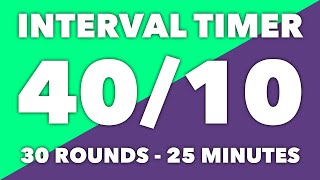 40 10 Second HIIT Interval Timer - 30 rounds