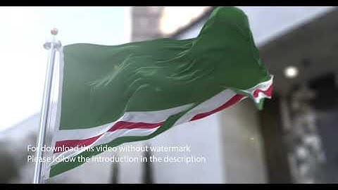 Chechen Republic ò Ichkeria flag with 3d effect blowing in the wind 3D Flag V2 long