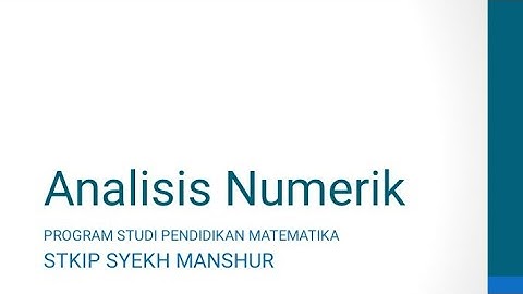 PART 1/2 SISTEM PERSAMAAN LINIER - METODE ELIMINASI GAUSS | ANALISIS NUMERIK