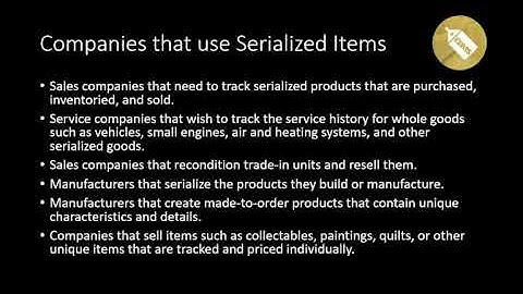 Serialized Items