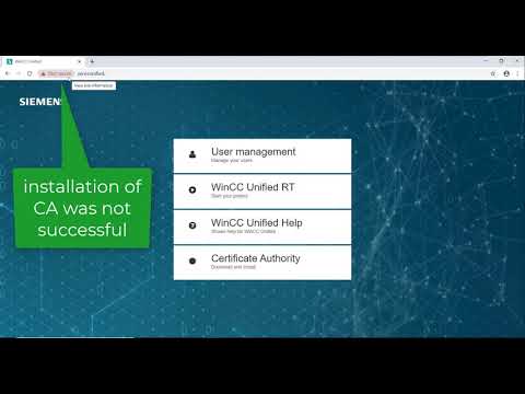 WinCC Unified V16: Webserver Certificate Tutorial Part 3 connect a Windows Client and install the CA