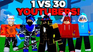 EU ENFRENTEI TODOS YOUTUBERS DO BLOX FRUITS!!