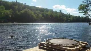 Yooper kids finnish made trampoline contraption at camp.