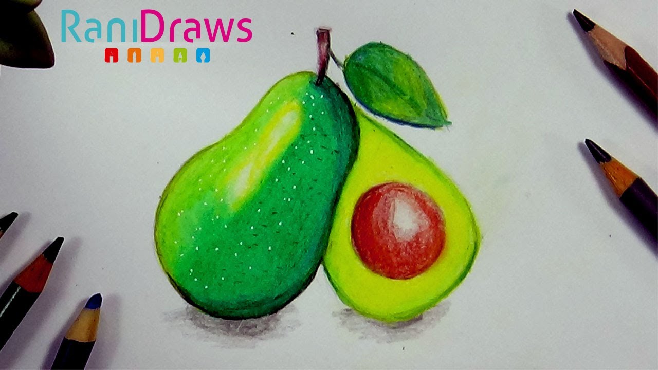 Cómo dibujar un AGUACATE (semi realista) - Paso a paso - YouTube
