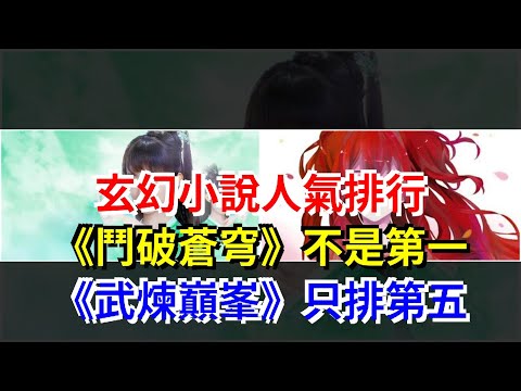 玄幻小說人氣排行，《鬥破蒼穹》不是第一，《武煉巔峰》只排第五