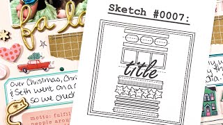 Fa-la-la-la Kitties Scrapbook Layout Process Using Four Pictures and Printable Labels