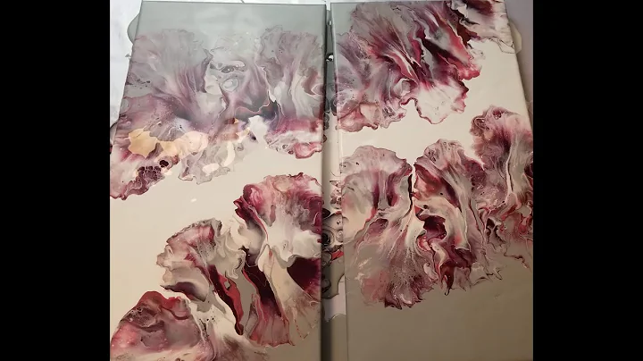 #87- Grey & Pink Dutch Pour *2 canvases* Paint pou...