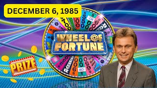 Wheel Of Fortune  December 6 1985  Classic Game Show Fun With Pat Sajak