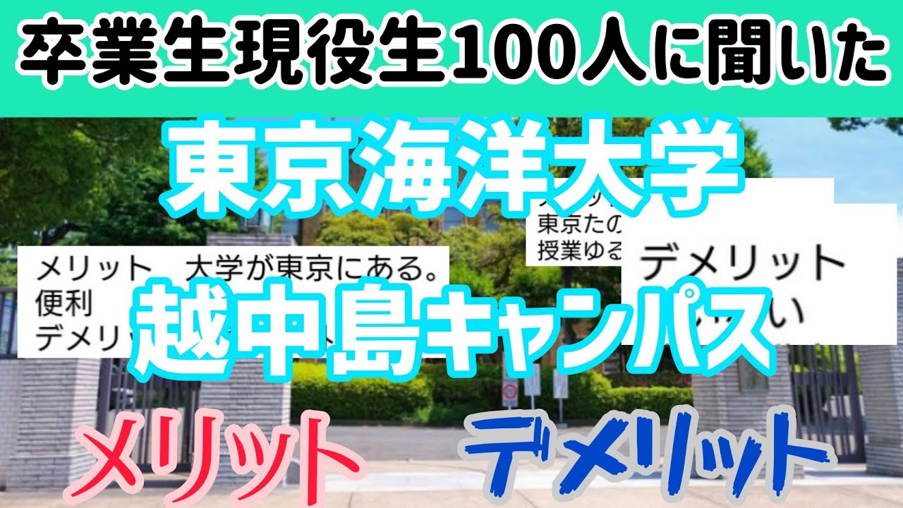 【東京海洋大学】卒業生現役生100人に聞いた！越中島キャンパスのメリットデメリット