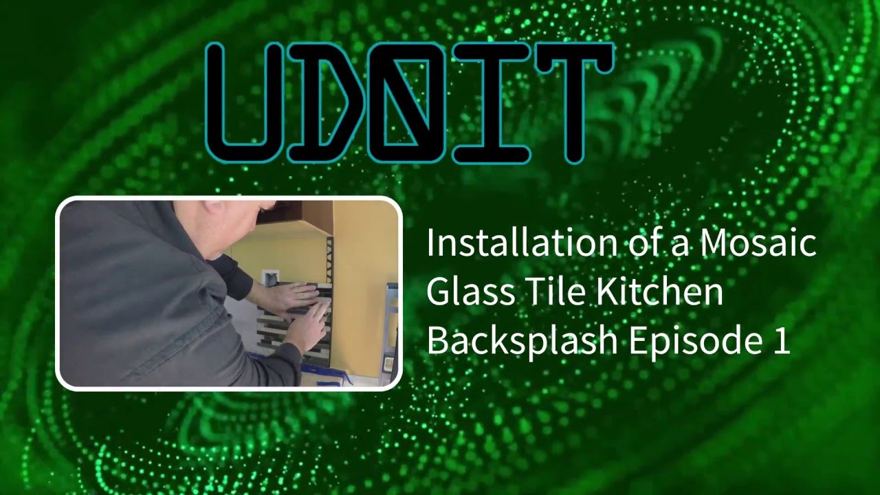 Installation of Mosaic Glass Tile Kitchen Backsplash Installation