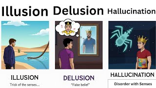 Illusion vs Delusion vs Hallucination | Differences, Etymology & Mnemonics