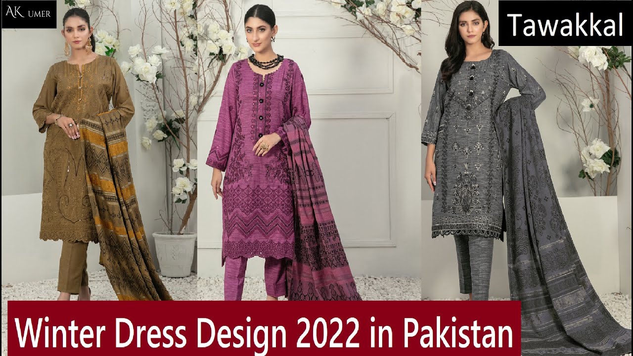 Winter Dress Design 2022 in Pakistan Tawakkal Winter Collection 2022