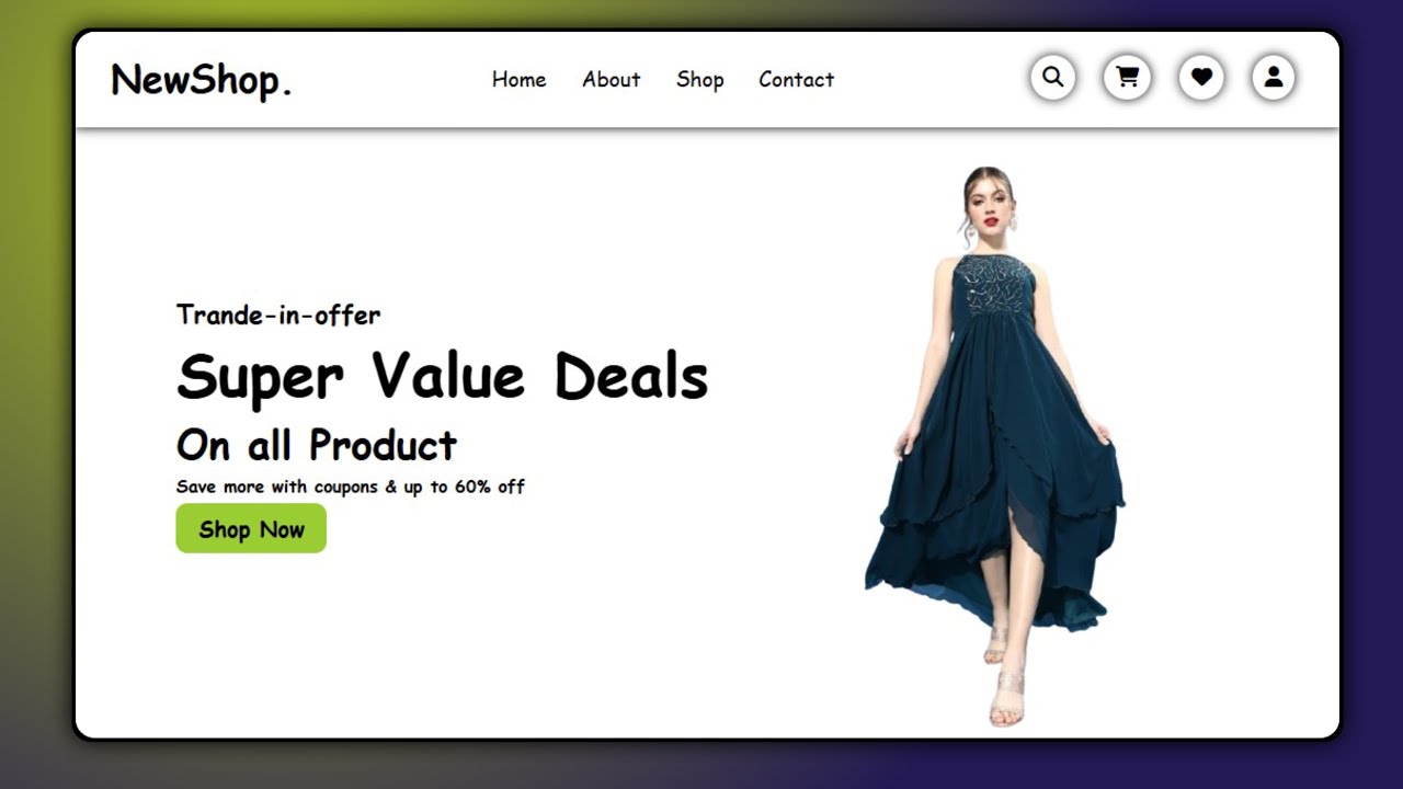 How To Create A ecommerce Website Using HTML And CSS Only Tutorial ...