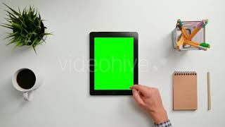 A Finger Scrolling on the Green Touchscreen | Stock Footage - Videohive