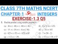 Class 7 Maths Ex- 1.3 Q-5 | Integers Ch-1 | NCERT CBSE Maths Solutions
